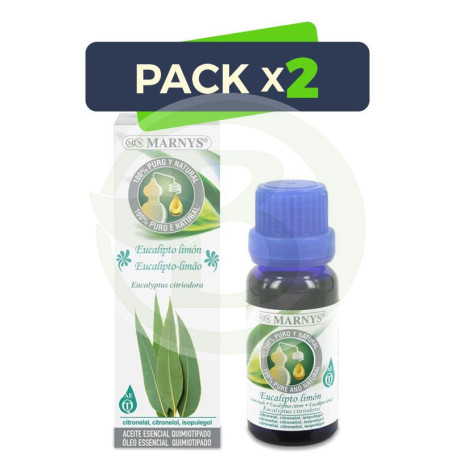 Pack 2x Aceite Esencial Alimentario de Eucalipto y Limón 15Ml. Marnys