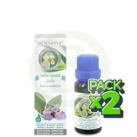 Pack 2x Aceite Esencial Salvia Española 15Ml. Marnys