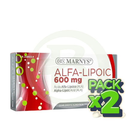 Pack 2x Alfa-Lipoic 600Mg 30 Cápsulas Marnys