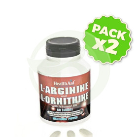 Pack 2x L-Arginina y L-Ornitina Health Aid