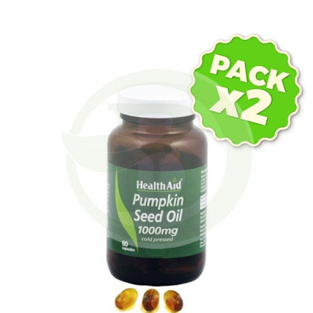 Pack 2x Aceite de Calabaza 1000Mg. Health Aid