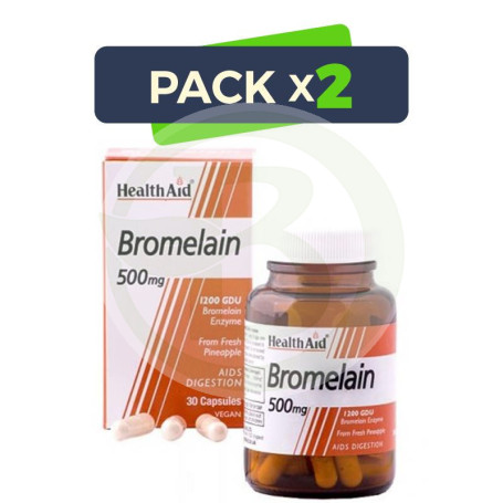 Pack 2x Bromelina 500Mg. Health Aid