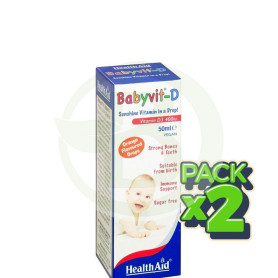 Pack 2x Babyvit D Gotas 50ML. Health Aid