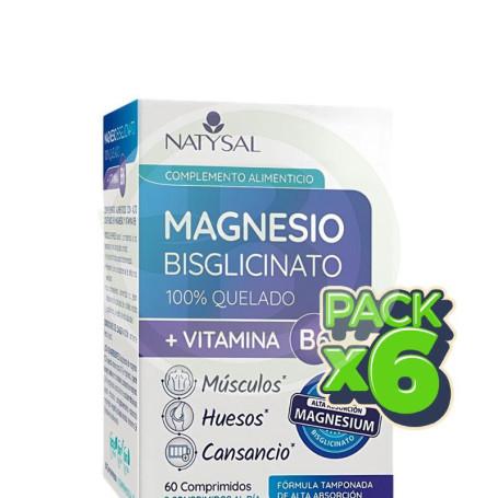 Pack 6x Magnesio+B6 60 Cápsulas Natysal