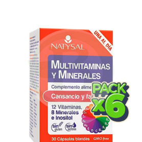 Pack 6x Multivitaminas y Minerales 30 Cápsulas Natysal