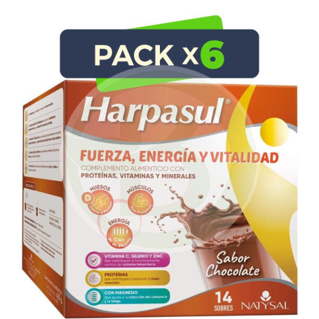 Pack 6x Batido Fuerza Energía y Vitalidad Chocolate 14 Sobres Natysal
