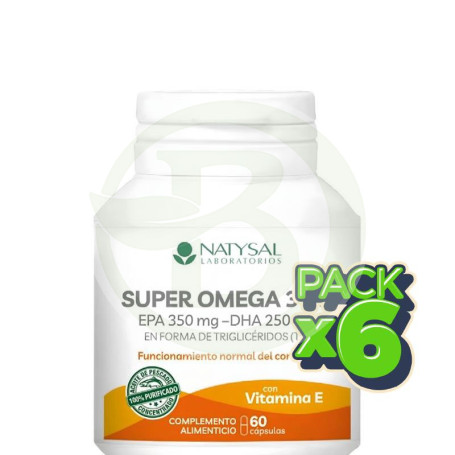 Pack 6x Súper Omega 3 Tg (350 Epa-250 Dha) 60 Cápsulas Natysal
