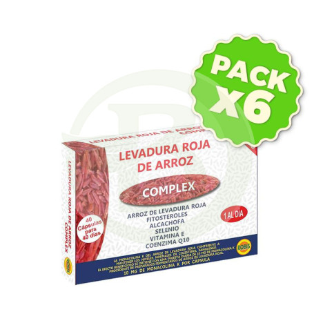 Pack 6x Levadura Roja De Arroz Complex 40 Cápsulas Robis