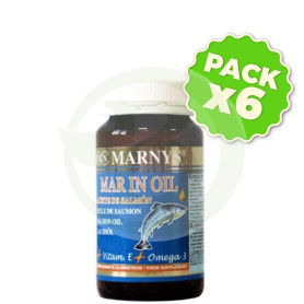Pack 6x Mar In Oil (Aceite de Salmón) 150 Perlas Marnys