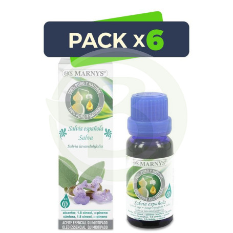 Pack 6x Aceite Esencial Salvia Española 15Ml. Marnys