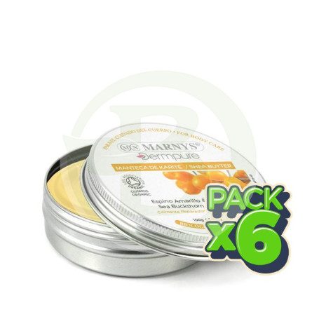 Pack 6x Manteca de Karité, espino amarillo y calendula bio 100gr Marnys