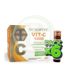 Pack 6x Vit-C 1000 Liposomada 20 Flaconcini Marnys