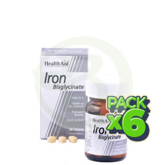 Pack 6x Hierro (Bisglicinato) 30Mg. 90 Comprimidos Health Aid
