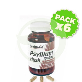 Pack 6x Fibra de Cáscara de Psyllium Health Aid