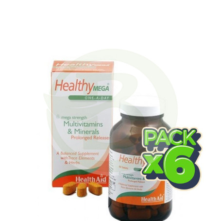 Pack 6x HealthyMega 60 Comprimidos Health Aid