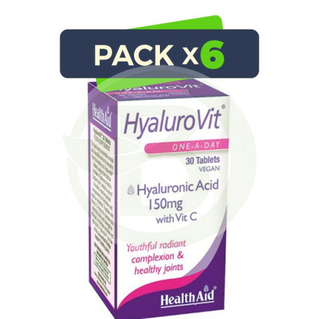 Pack 6x Hyalurovit 30 Comprimidos Health Aid