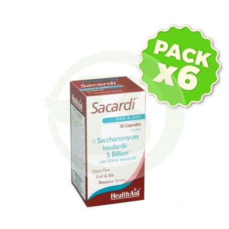Pack 6x Sacardi 30 Cápsulas Health Aid