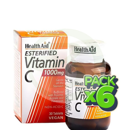 Pack 6x Esterified Vitamina C 1000Mg 30 Tabletas Health Aid