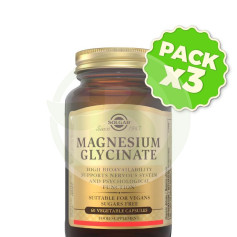 Pack 3x Magnesio Bisglicinato 60 Capsule Solgar