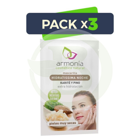 Pack 3x Mascarilla Hidratadísima Noche 10Gr. Armonía