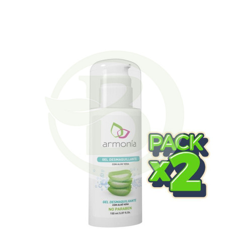 Pack 2x Gel Desmaquillador Aloe Vera 150Ml. Armonia