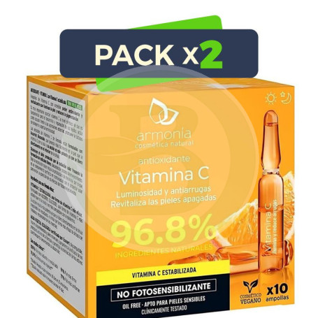 Pack 2x Ampollas Faciales Monodosis Vit. C Antioxidante 10Uds Armonia