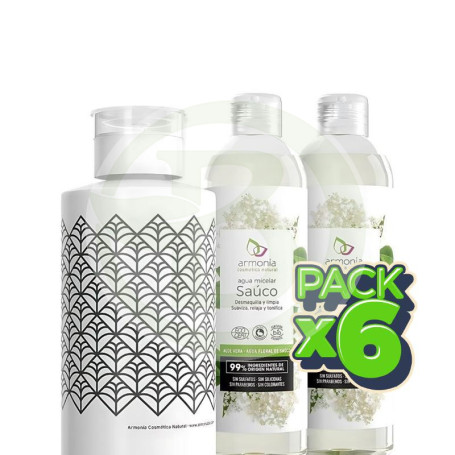 Pack 6x Pack 2Uds Agua Micelar Sauco Bio + Botella De Vidrio Armonia