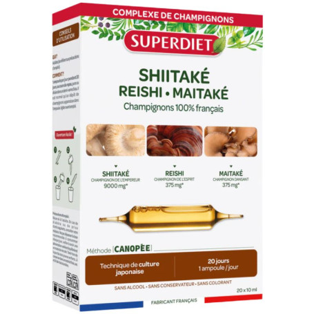 Shiitake, Reishi e Maitake 20 Fiale Superdiet
