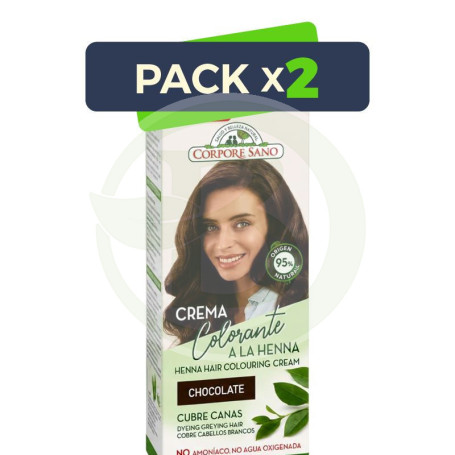 Pack 2x Crema Colorante a la Henna Color Chocolate 80Ml Corpore Sano
