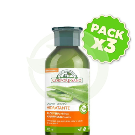 Pack 3x Champú Hidratante 300Ml. Corpore Sano