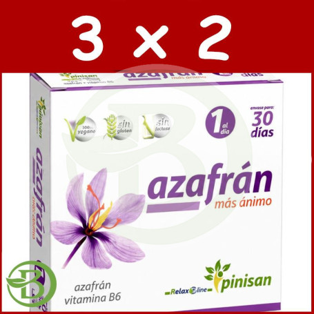 Pack 3x2 Azafrán Más Ánimo 30 Cápsulas Pinisan