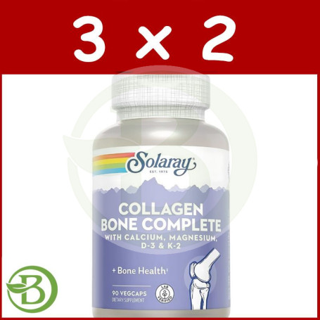 Pack 3x2 Collagen Bone Complete 90 Cápsulas Vegetales Solaray