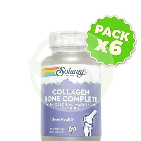 Pack 6x Collagen Bone Complete 90 Cápsulas Vegetales Solaray