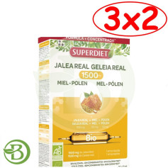 Confezione 3x2 Pappa Reale Miele + Polline Biologico 1500mg 20 Fiale Superdiet