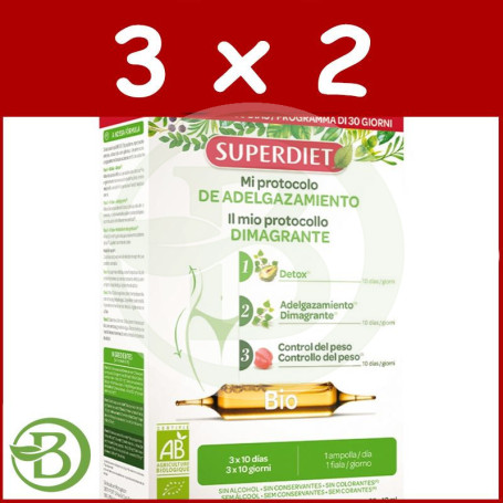 Pack 3x2 Mi Protocolo de Adelgazamiento Bio 30 ampollas Superdiet