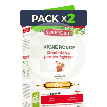 Pack 2x Vid Roja Bio 20 Ampollas Superdiet