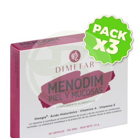 Pack 3x Menodim Piel y Mucosas 30 Cápsulas Dimefar