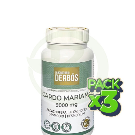 Pack 3x Cardo Mariano 9000Mg 60 Cápsulas Vegetales Derbós