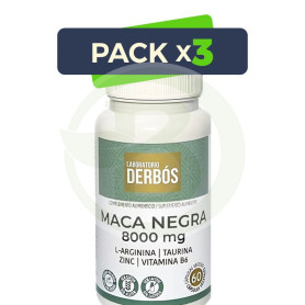 Pack 3x Maca Negra 8000Mg 60 Cápsulas Vegetales Derbós