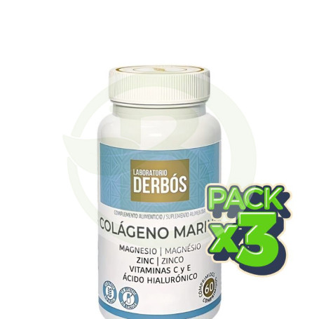 Pack 3x Colágeno Marino 60 Comprimidos Derbós