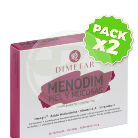 Pack 2x Menodim Piel y Mucosas 30 Cápsulas Dimefar