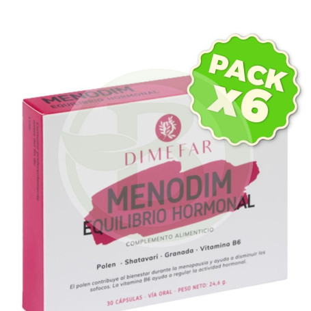 Pack 6x Menodim Equilibrio Hormonal 30 Cápsulas Dimefar