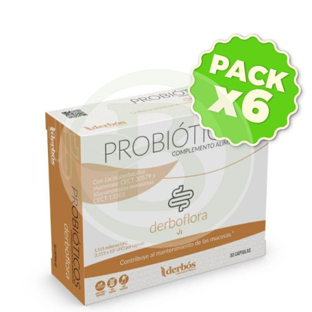 Pack 6x Derboflora 30 Capsulas Derbos