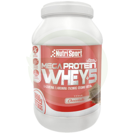 Mega Protein Whey +5 Sapore Cioccolato 1800G Nutrisport