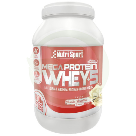 Mega Protein Whey +5 Sapore Vaniglia 1800G Nutrisport
