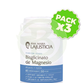 Pack 3x Bisglicinato De Magnesio 60 Comprimidos Ana María Lajusticia