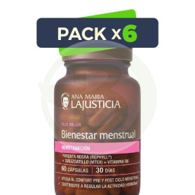 Pack 6x Bienestar Menstrual 60 Cápsulas Ana María Lajusticia