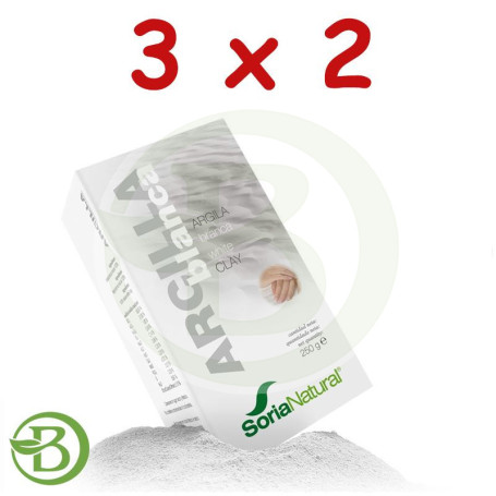 Pack 3x2 Arcilla Blanca 250Gr. Soria Natural