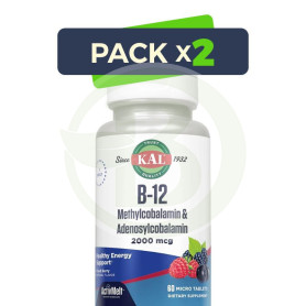 Pack 2x B12 Methylcobalamin & Adenosylcobalamin 60 Microcomprimidos Kal