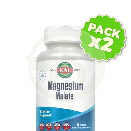 Pack 2x Magnesium Malate 400Mg 90 Comprimidos Kal